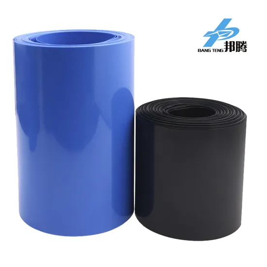 500 毫米薄膜 Penyusut Panas PVC Biru Lay-Flat untuk Paket Baterai