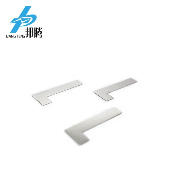 OEM L Tipe Baterai Lembar Bentuk Konektor Nikel 0.15 mm Konektor 焊接 Nikel 和 Pengelasan 18650 Konektor Nikel Baterai