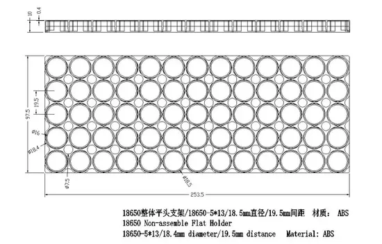 18650-5X13p 支架，直径 18.5mm，Jarak 19.5mm/材质 ABS 18650 Pemegang Datar Non-Rakit Pemegang 支架 Pemegang Sel Battary Pemegang Baterai AA