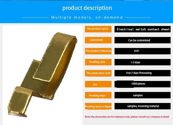 Bagian Stamping Perangkat Keras Kustom Online Logam Gesper Baterai Lembar Kontak Baterai Saklar Listrik Kecil Pecahan Kuningan