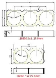 刹车 Baterai Sel 垫片 Sarang Tunggal Rakit 4X5 Ruang 18650 21700 26650 32700 Pemegang
