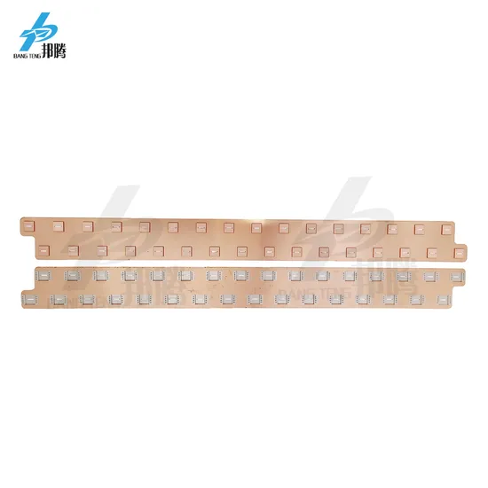 Baris Miring 21700 Lembaran Komposit Tembaga Nikel 22.7mm Jarak 0.5mm Baris Tembaga Melebihi Arus Lembaran Las Potong Sesuai Pesanan
