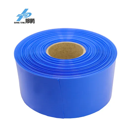 500 毫米薄膜 Penyusut Panas PVC Biru Lay-Flat untuk Paket Baterai